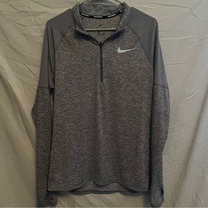 Mens Nike Running Grey lightweight 1/4 zip pullover size Medium